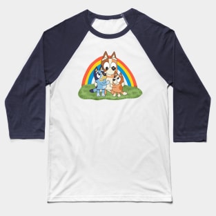 Vintage Mothers Days By Bluey Family Rainbows Garden Baseball T-Shirt